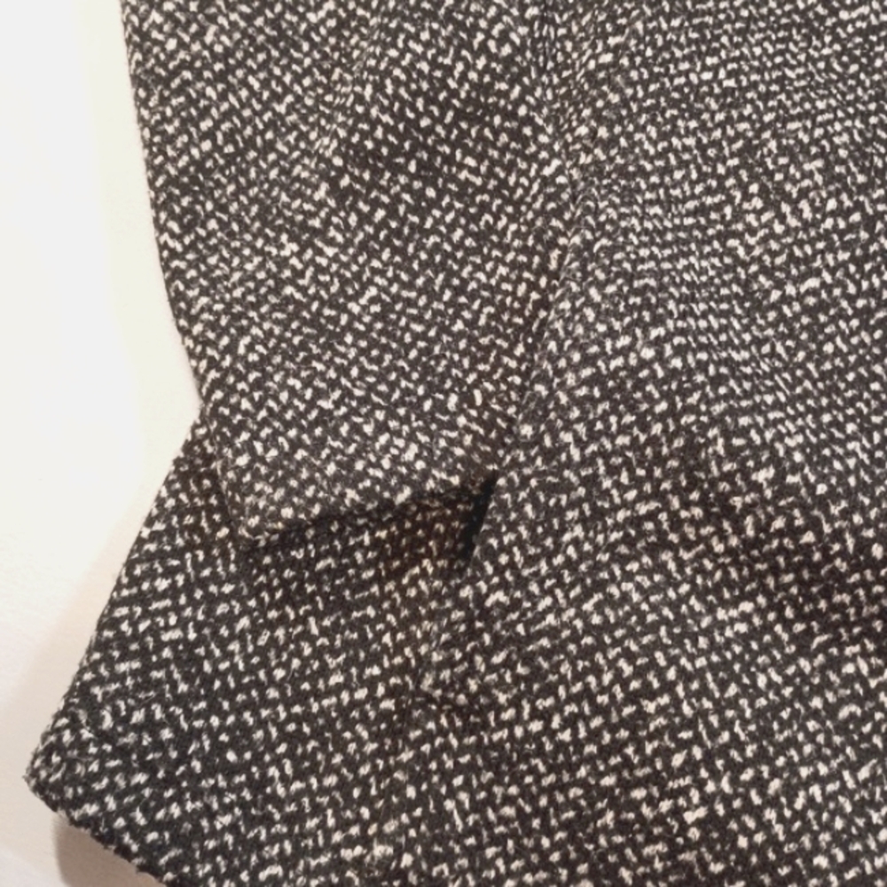 Lands End Side Zip Black And White Tweed Womens M Coat Office Whimsigoth Preppy - Picture 8 of 16